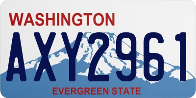 WA license plate AXY2961