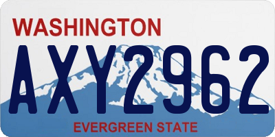 WA license plate AXY2962