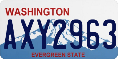 WA license plate AXY2963