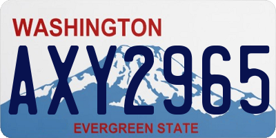 WA license plate AXY2965