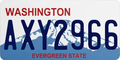 WA license plate AXY2966