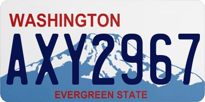 WA license plate AXY2967