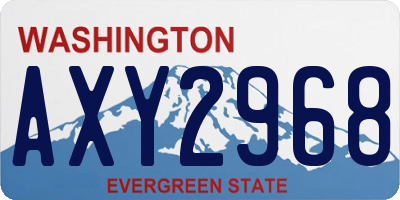WA license plate AXY2968
