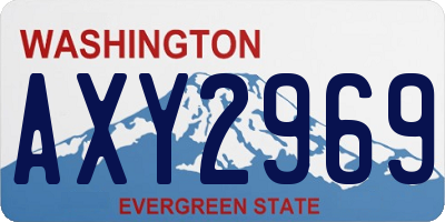 WA license plate AXY2969