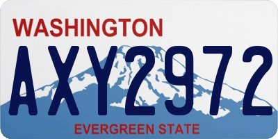 WA license plate AXY2972
