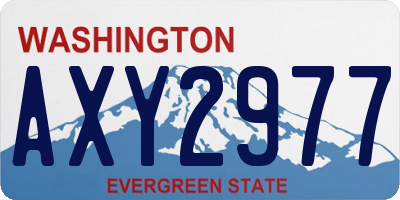WA license plate AXY2977