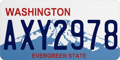 WA license plate AXY2978