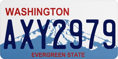 WA license plate AXY2979