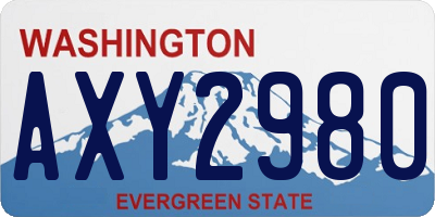 WA license plate AXY2980