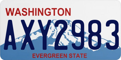 WA license plate AXY2983