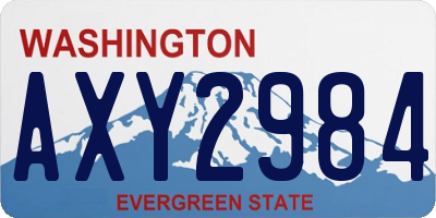 WA license plate AXY2984