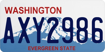 WA license plate AXY2986