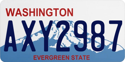 WA license plate AXY2987