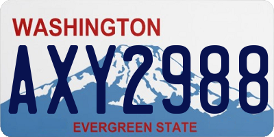 WA license plate AXY2988