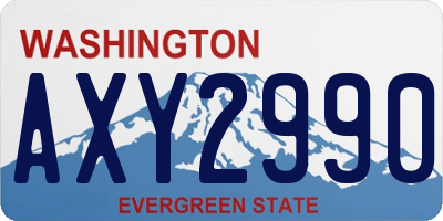 WA license plate AXY2990