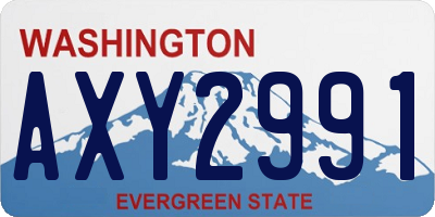 WA license plate AXY2991