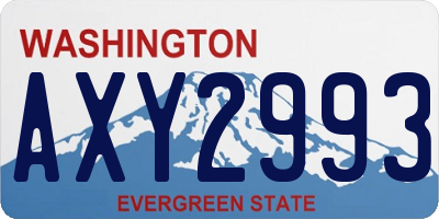 WA license plate AXY2993