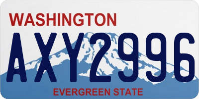WA license plate AXY2996