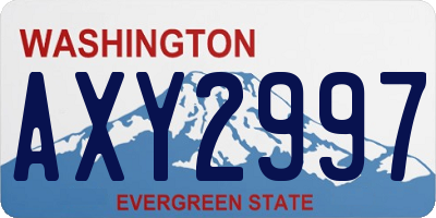 WA license plate AXY2997