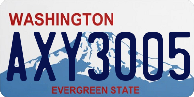 WA license plate AXY3005