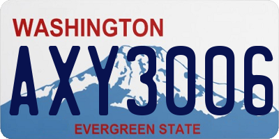 WA license plate AXY3006