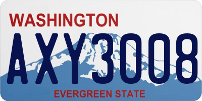 WA license plate AXY3008