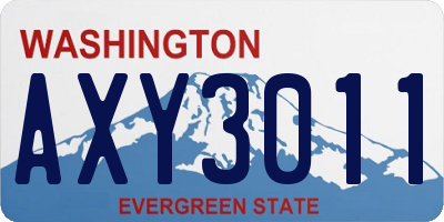 WA license plate AXY3011