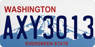 WA license plate AXY3013