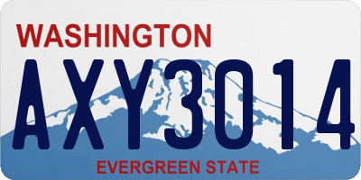 WA license plate AXY3014