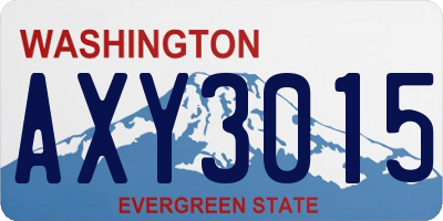 WA license plate AXY3015