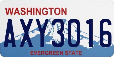 WA license plate AXY3016