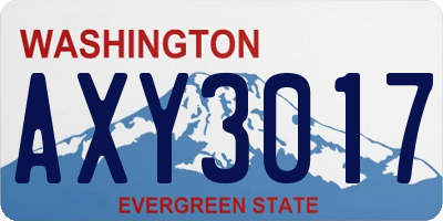 WA license plate AXY3017