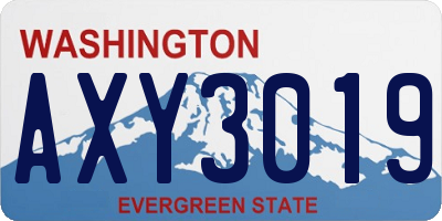 WA license plate AXY3019