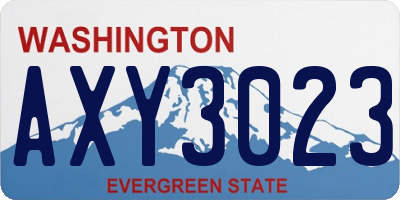 WA license plate AXY3023