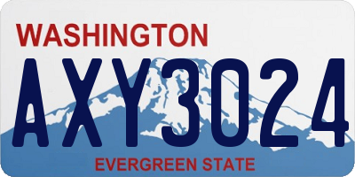 WA license plate AXY3024