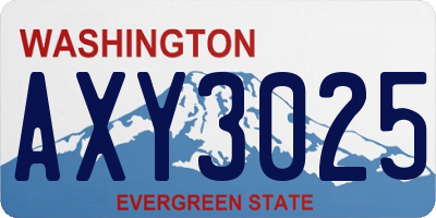 WA license plate AXY3025
