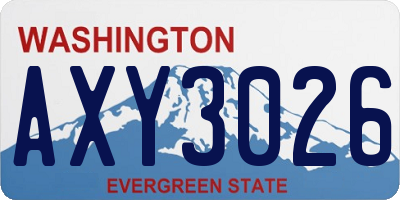 WA license plate AXY3026