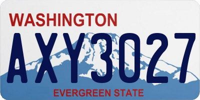 WA license plate AXY3027