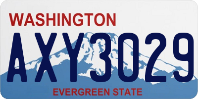 WA license plate AXY3029