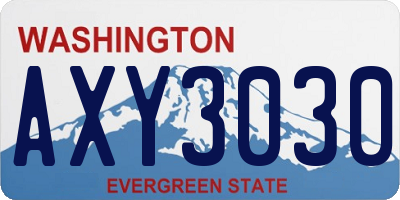 WA license plate AXY3030
