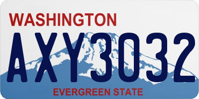 WA license plate AXY3032