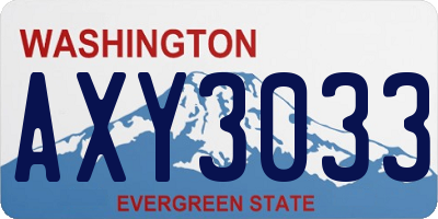 WA license plate AXY3033