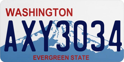 WA license plate AXY3034