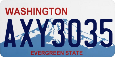 WA license plate AXY3035