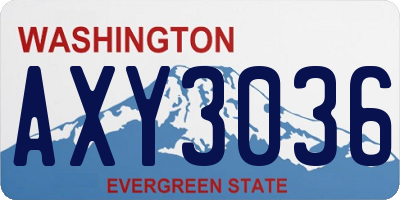WA license plate AXY3036