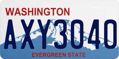 WA license plate AXY3040