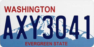 WA license plate AXY3041