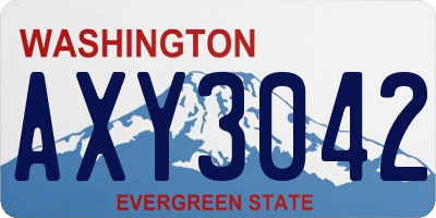 WA license plate AXY3042