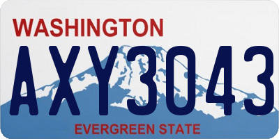 WA license plate AXY3043