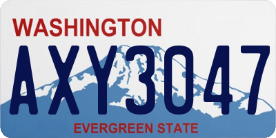 WA license plate AXY3047
